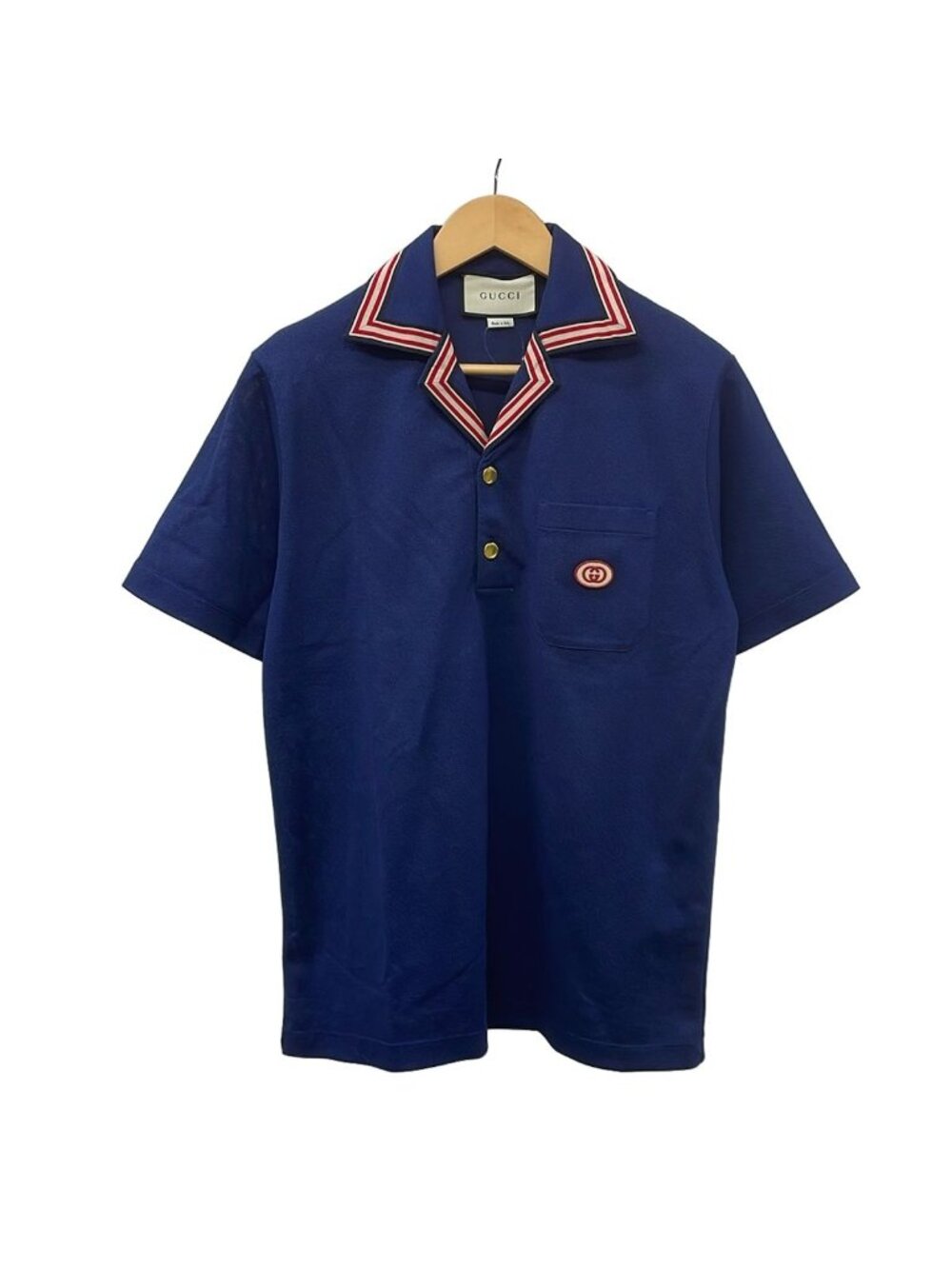 Gucci Short Sleeve Polo Shirt XS Navy Red Interlocking
